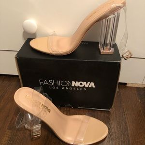Fashion Nova glass slipper heels